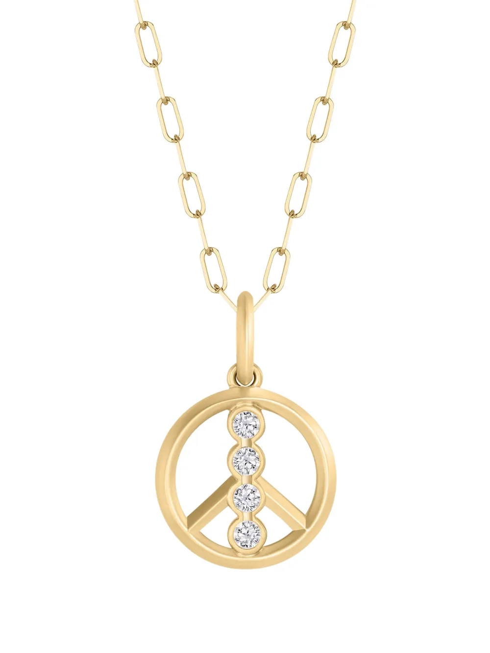 Phillips House 18kt Yellow Gold Diamond Peace Sign Necklace