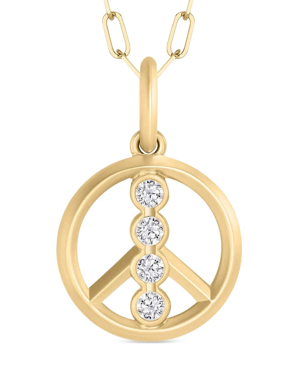Phillips House 18kt Yellow Gold Diamond Peace Sign Necklace In Gold