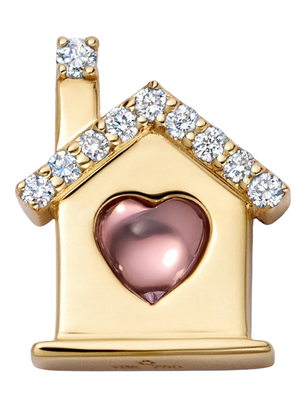 Loquet 18K yellow gold Home diamond and sapphire charm - Oro