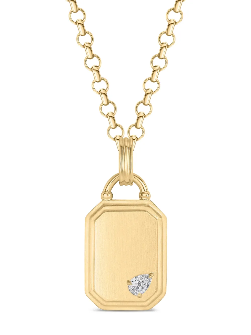 Phillips House 18k Yellow Gold Dog-tag Diamond Necklace