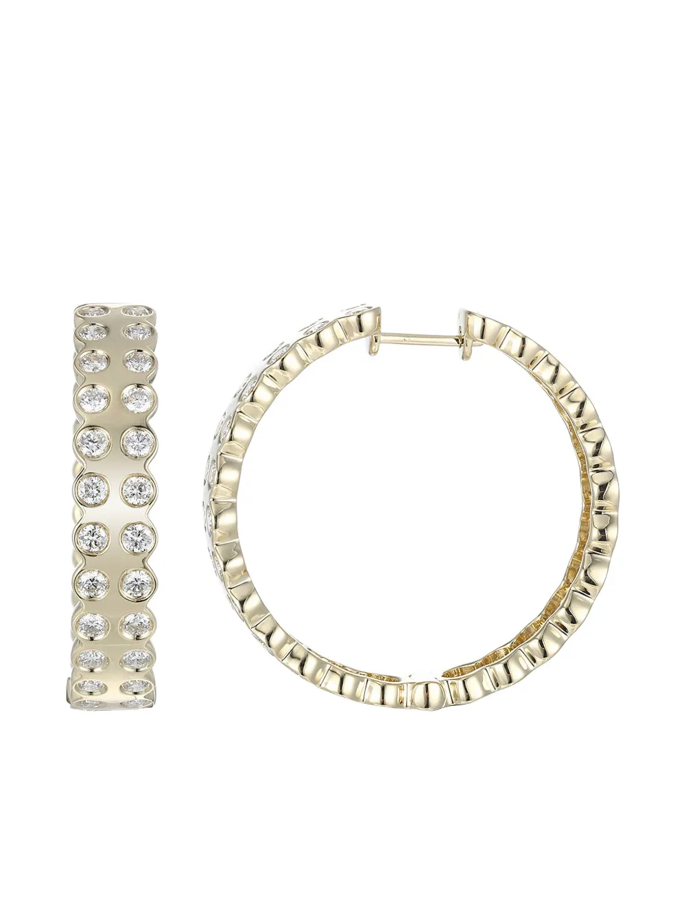 Type Jewelry 14K yellow gold Leggo diamond hoop earrings - Oro