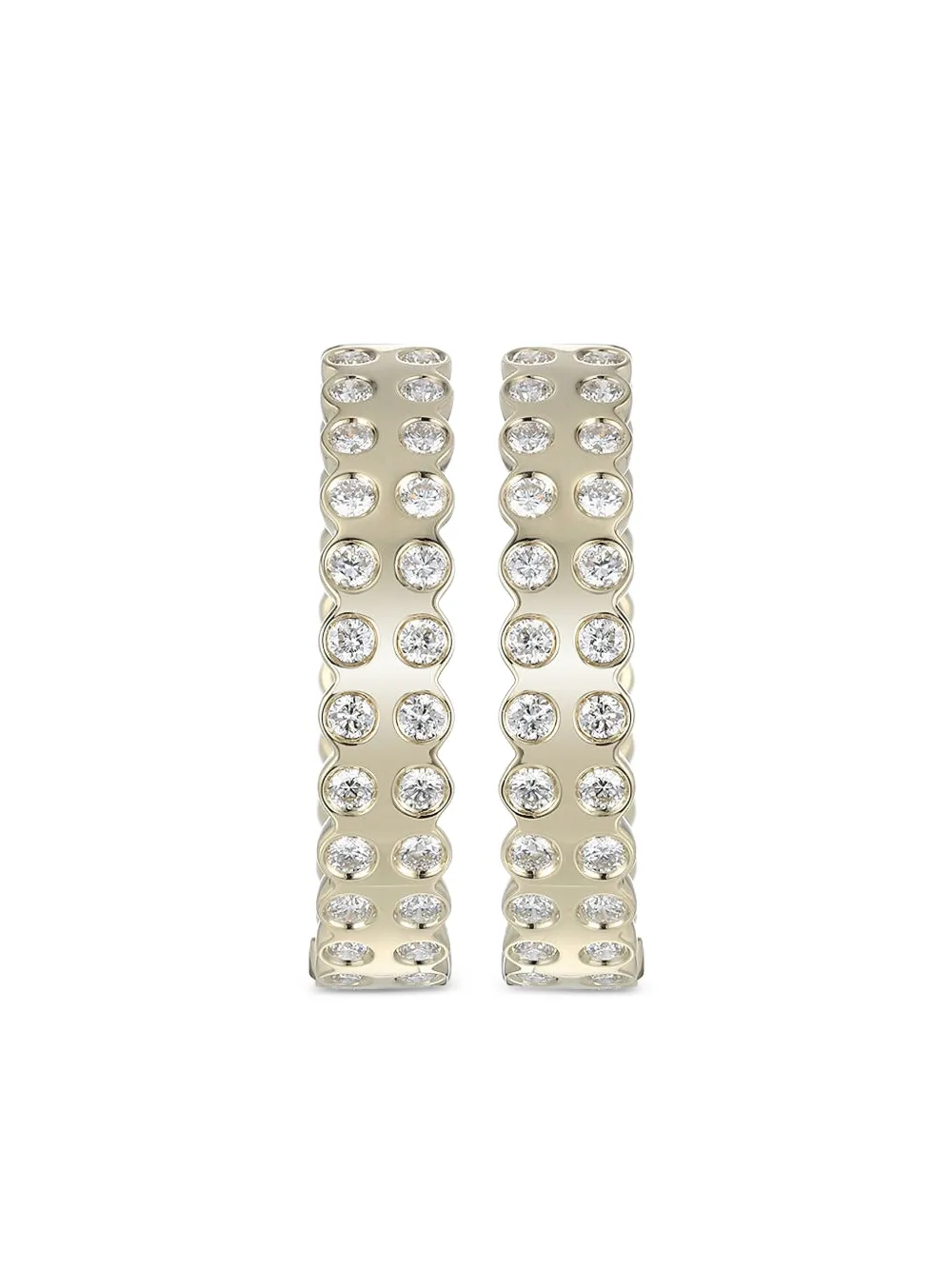 Type Jewelry 14K yellow gold Leggo diamond hoop earrings - Oro