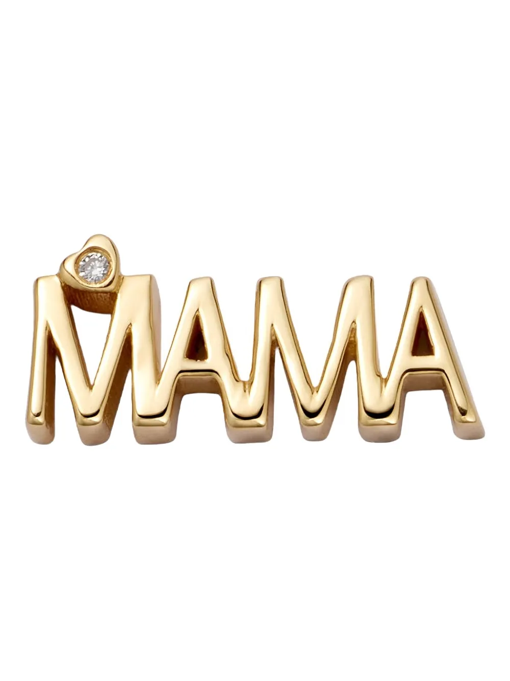 Loquet 18K yellow gold Mama-lettering diamond charm