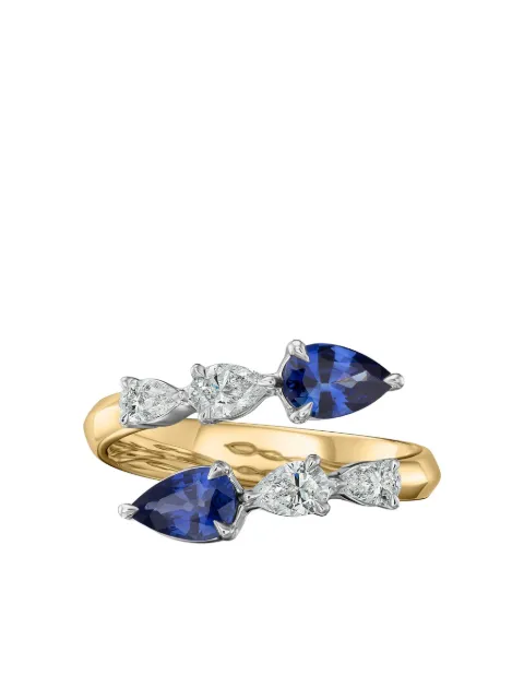 PHILLIPS HOUSE anillo en oro amarillo de 18kt con diamante y zafiro