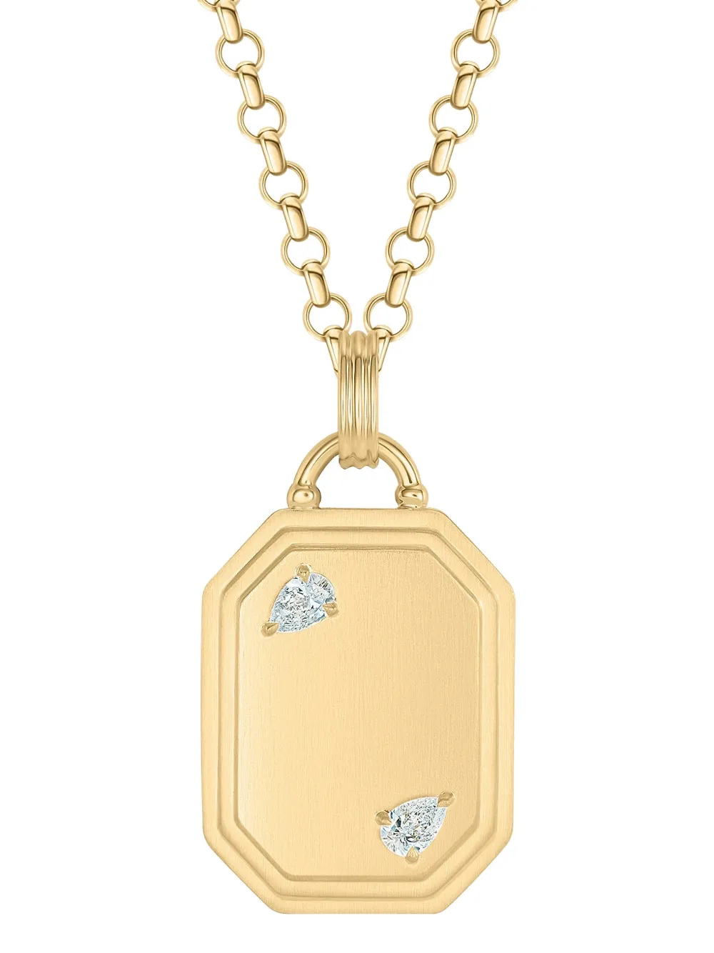 Phillips House 18k Yellow Gold Dog Tag Diamond Necklace In Gold