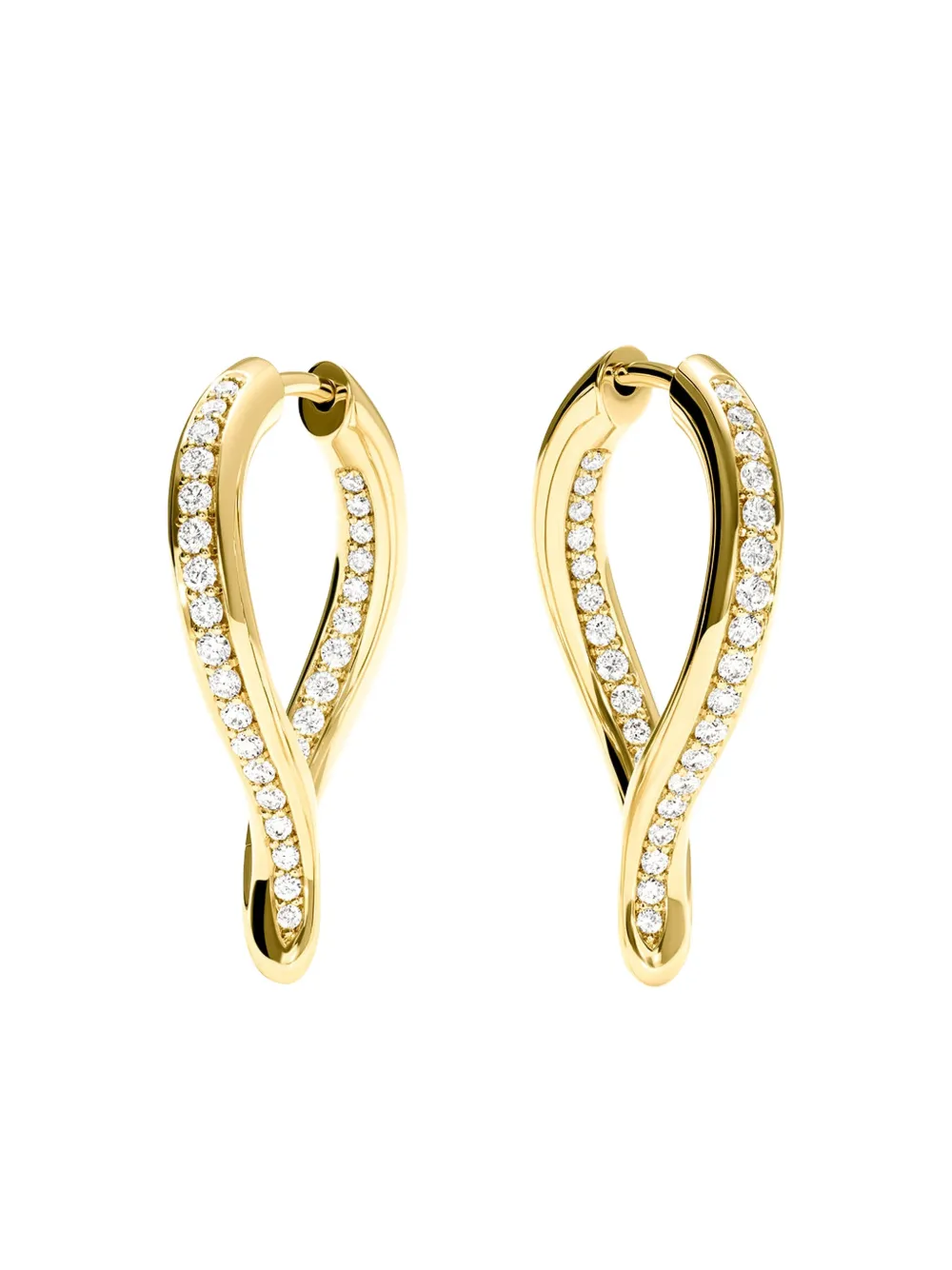 Tamara Comolli 18k Yellow Gold Twisted-drop Diamond Hoop Earrings