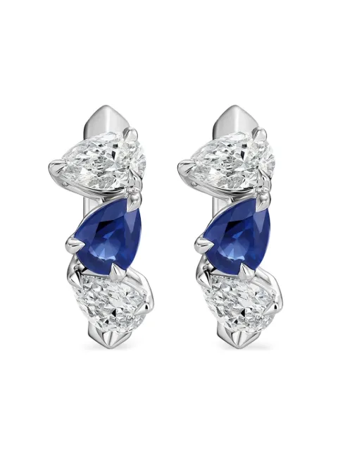 PHILLIPS HOUSE platinum diamond and sapphire huggie earrings