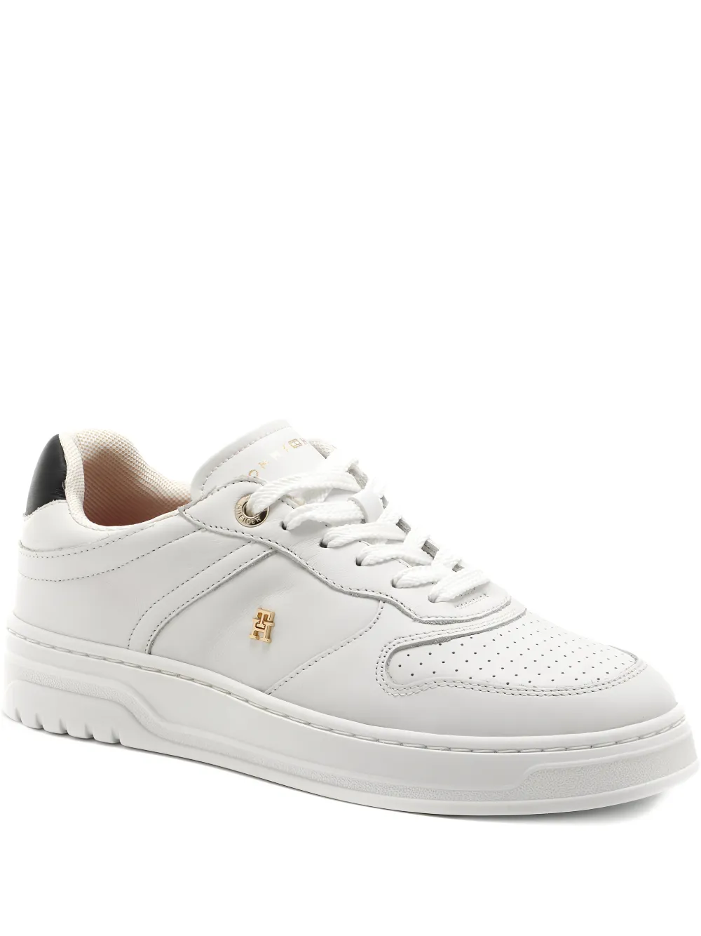 Tommy Hilfiger perforated-detail logo-plaque sneakers | White | Image 1