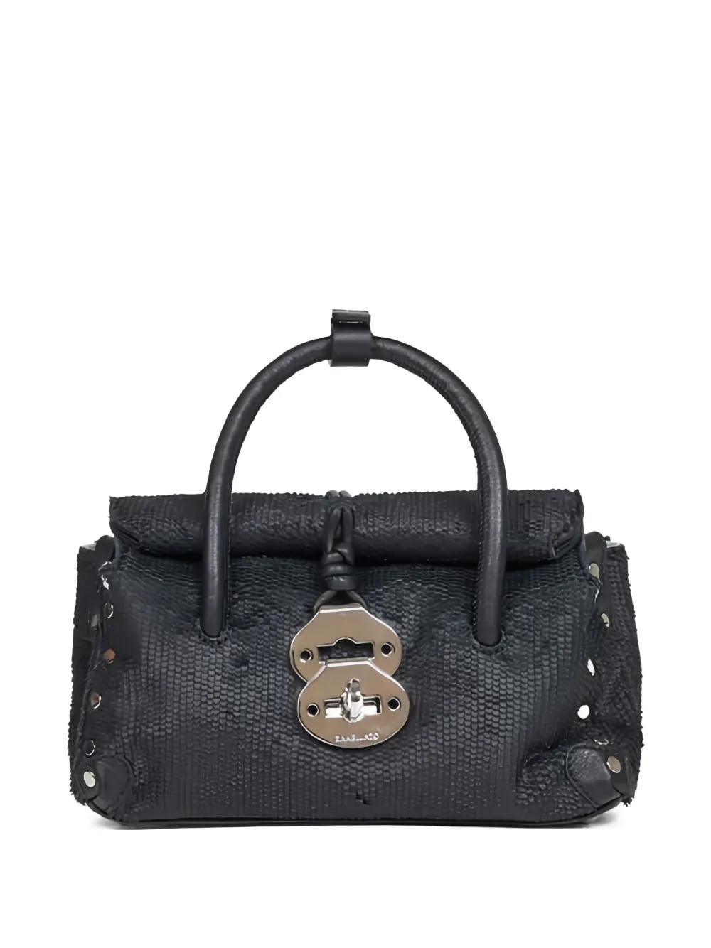 Zanellato Shopper verfraaid met studs en handgreep Zwart