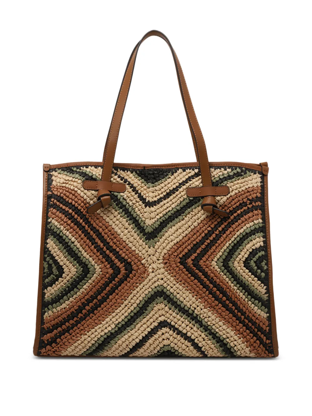  Marcella Club Chevron Tote Bag - Neutrals 