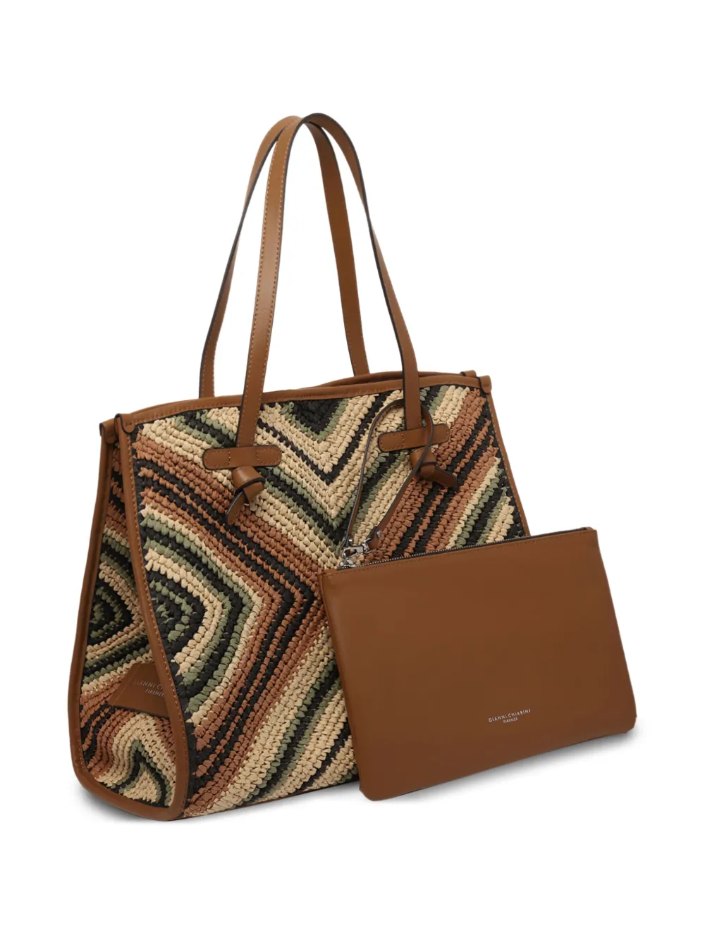  Marcella Club Chevron Tote Bag - Neutrals 