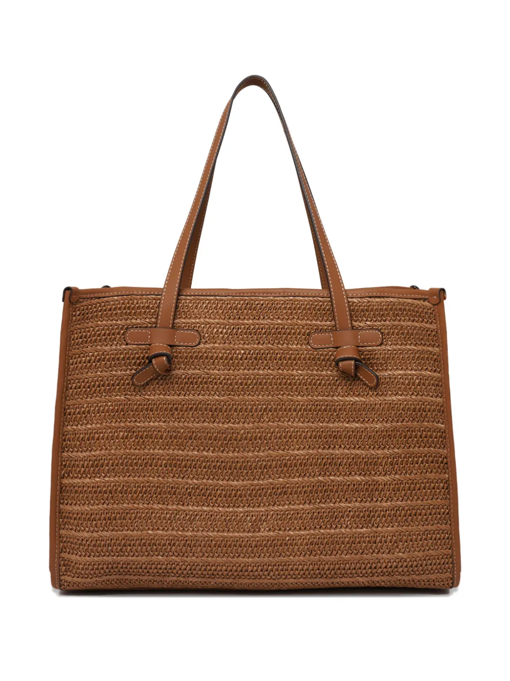 MARCELLA CLUB textured top-handle tote bag - Marrone
