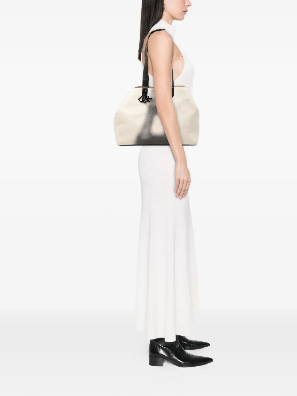 Christian Dior Pre-Owned 2024 ラージ キャンバス エッフェルタワー トゥジュール ハンドバッグ - ホワイト Christian Dior Pre-Owned 2024 ラージ キャンバス エッフェルタワー トゥジュール ハンドバッグ - ホワイト