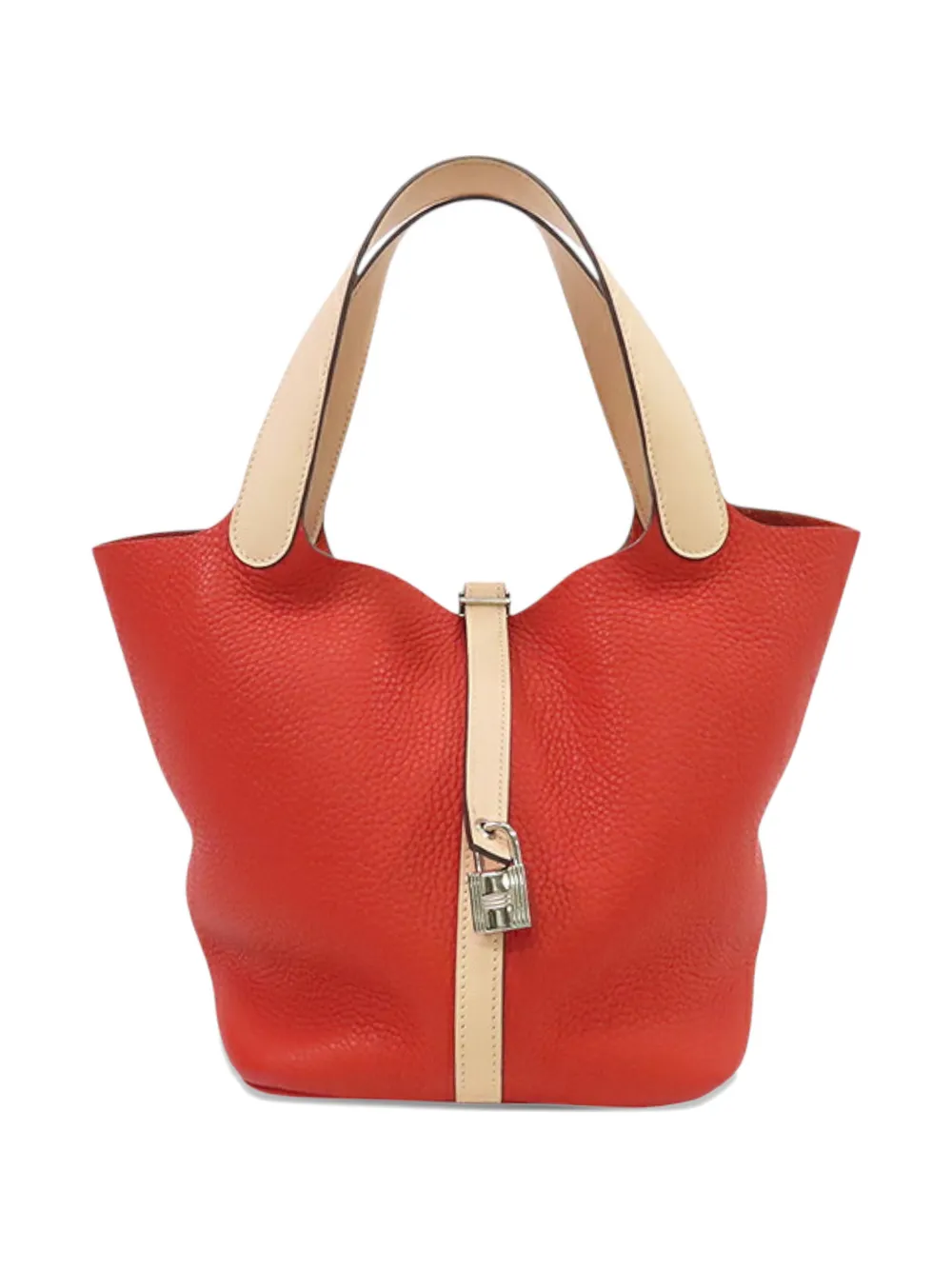 Hermès Pre-Owned 2016 Bicolor Clemence and Swift Picotin Lock 22 handbag | Red | Image 1