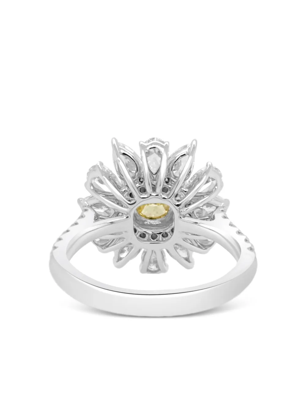 Hyt Jewelry 18k White And Yellow Gold Diamond Ring In Metallic