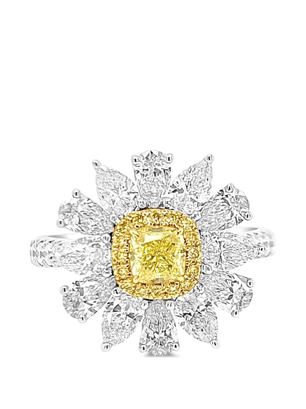 HYT Jewelry Anello in oro bianco e giallo 18 carati con diamanti - Argento