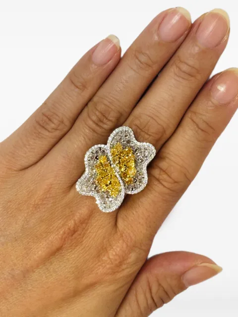HYT Jewelry anillo en oro amarillo y blanco de 18kt con diamante