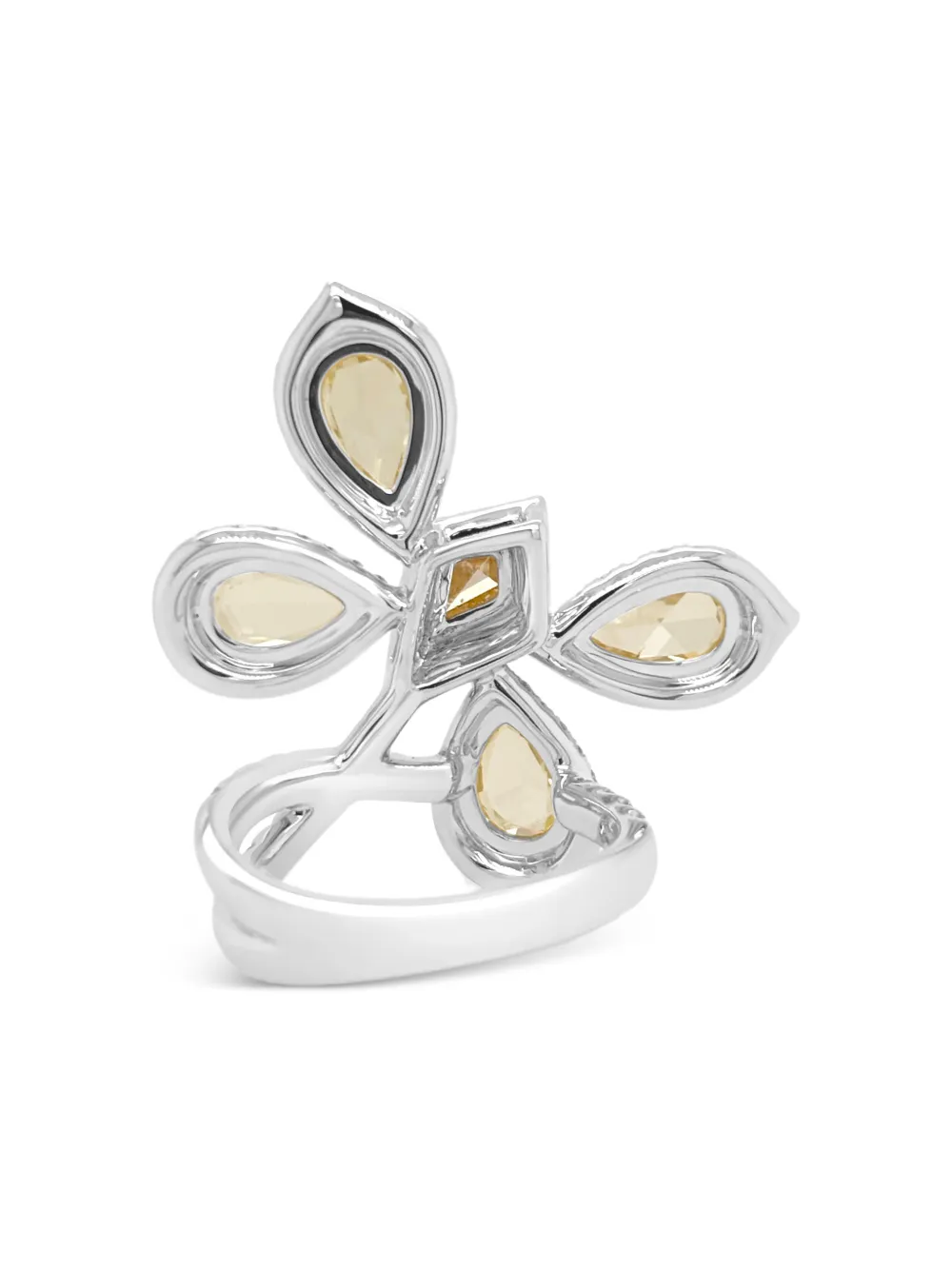 Hyt Jewelry 18k White And Yellow Gold Diamond Ring In Yellow