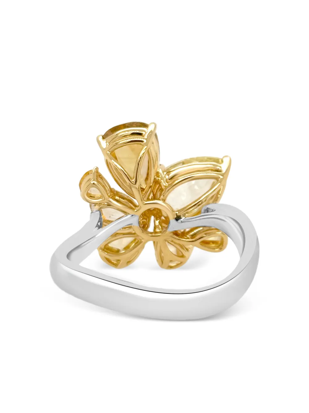 Hyt Jewelry 18k Yellow And White Gold Diamond Ring In Metallic