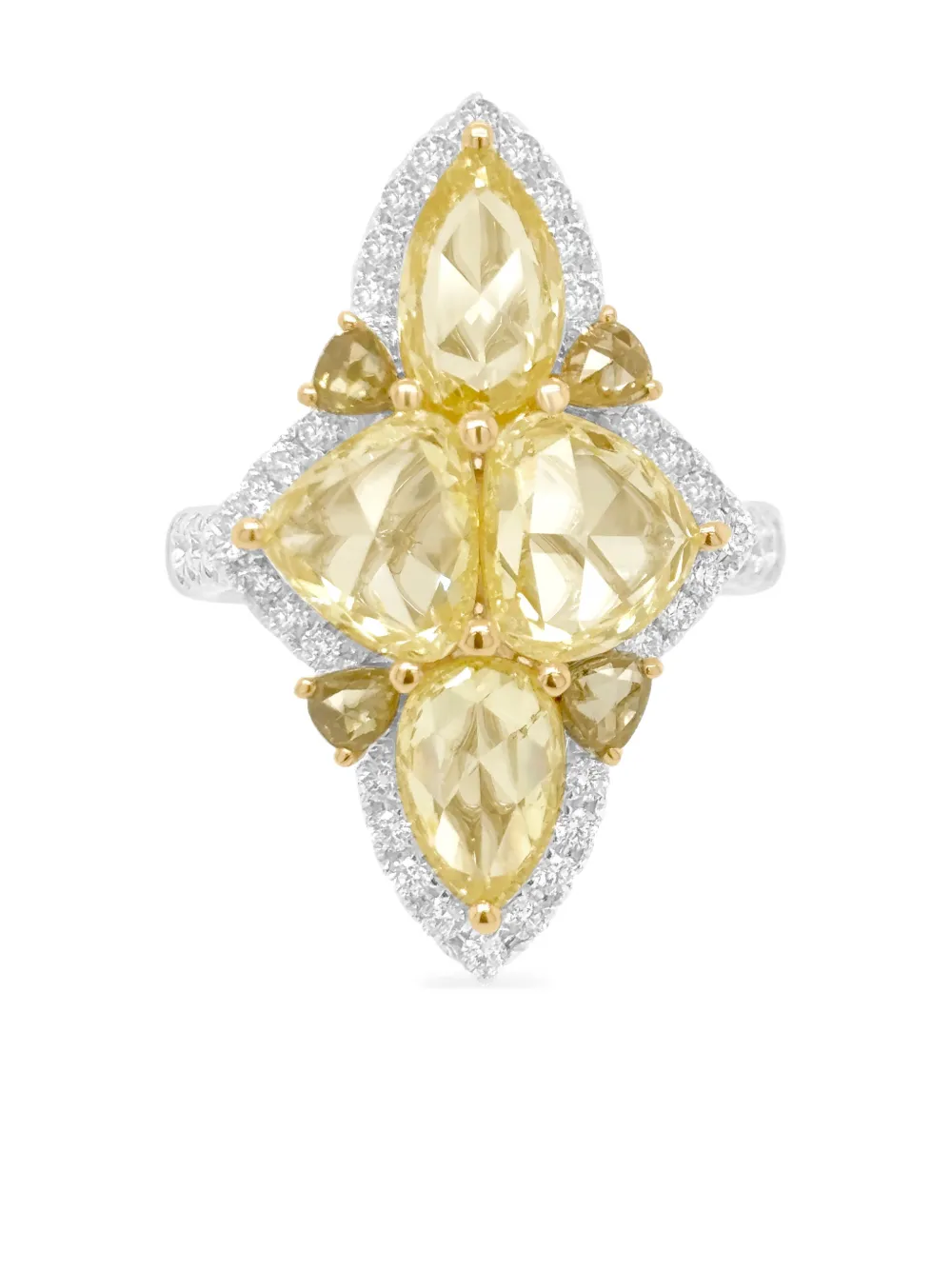 Hyt Jewelry 18k Yellow And White Gold Diamond Ring