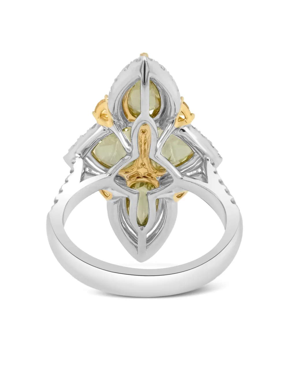 Hyt Jewelry 18k Yellow And White Gold Diamond Ring In Gold