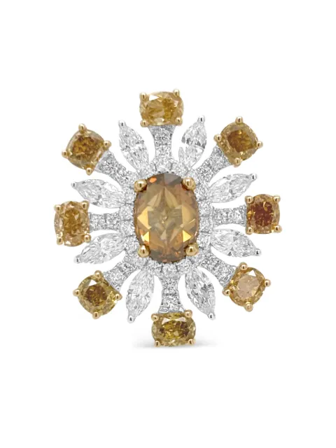 HYT Jewelry anillo en oro amarillo y blanco de 18kt con diamante