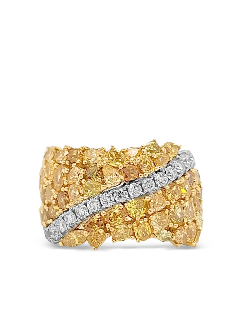 Hyt Jewelry 18k Yellow And White Gold Diamond Ring