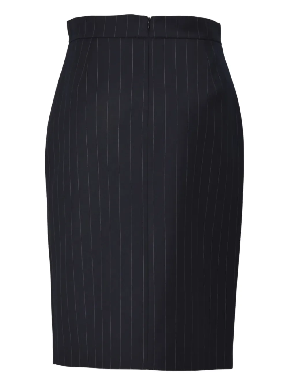 Nineminutes The Claudia pinstripe-pateern slit midi skirt - Blauw