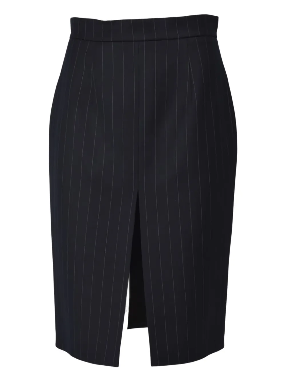 Nineminutes The Claudia pinstripe-pateern slit midi skirt - Blu