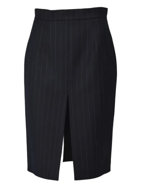 Nineminutes The Claudia pinstripe-pateern slit midi skirt