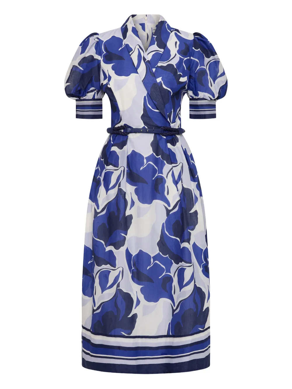 Rebecca Vallance Paros Short-sleeve Midi Dress In Blue