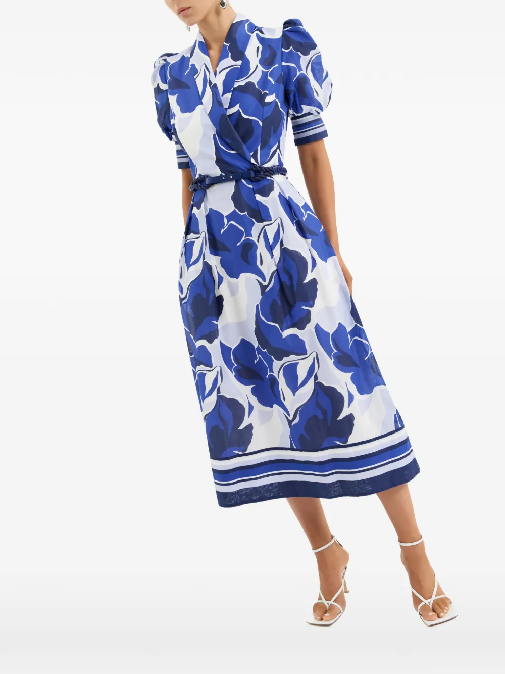 Rebecca Vallance Paros midi-jurk met korte mouwen Blauw