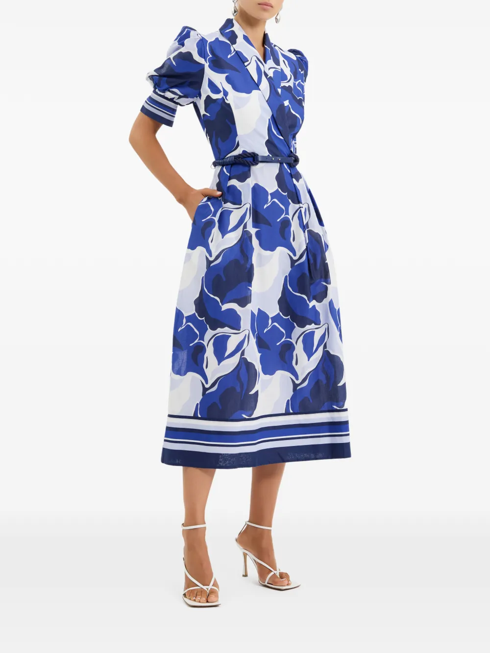 Rebecca Vallance Paros midi-jurk met korte mouwen Blauw