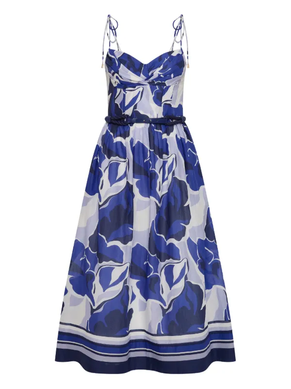 Paros Midi Dress Blue Size 4