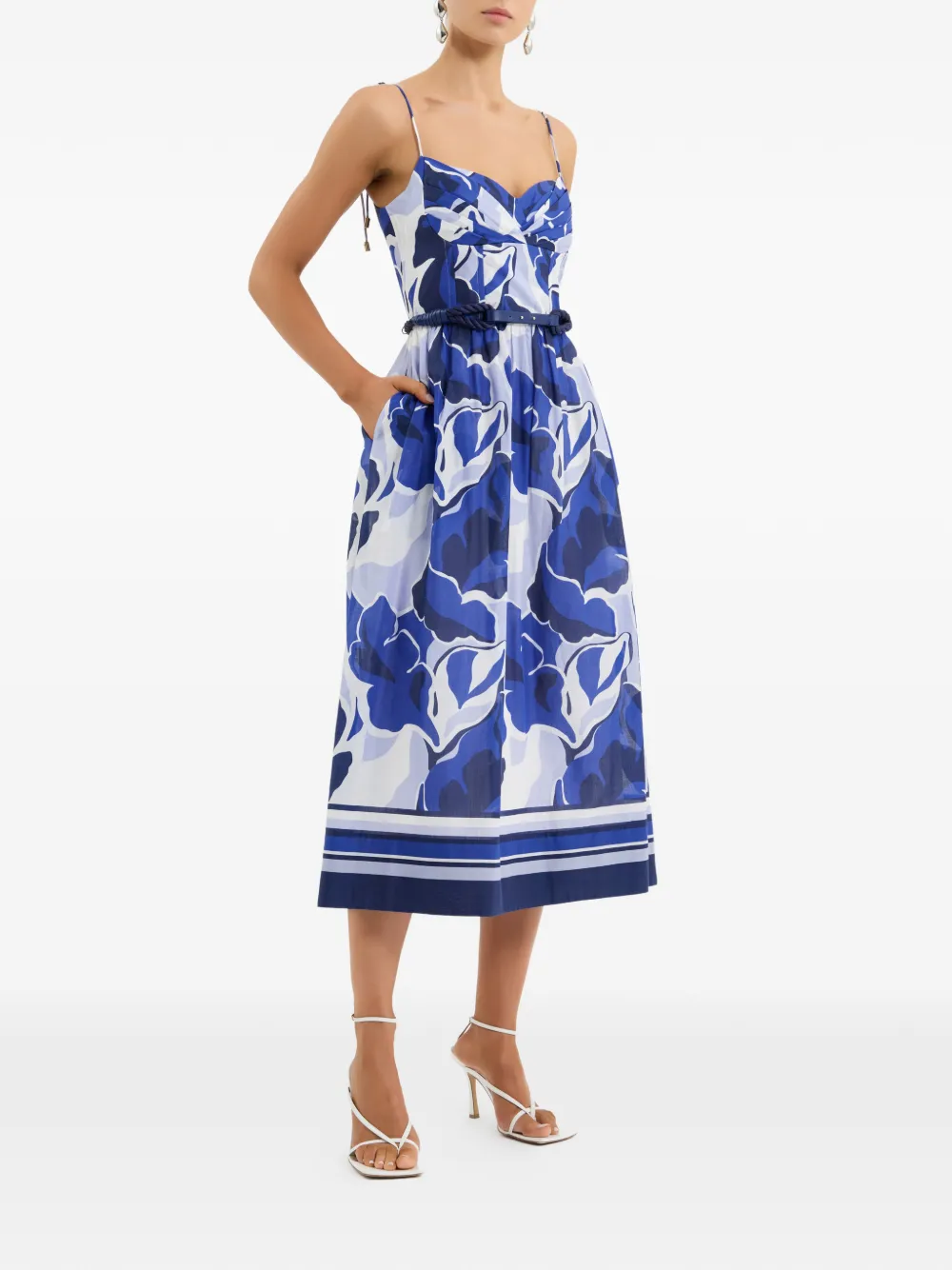 Rebecca Vallance Paros midi-jurk met bloemenprint - Blauw