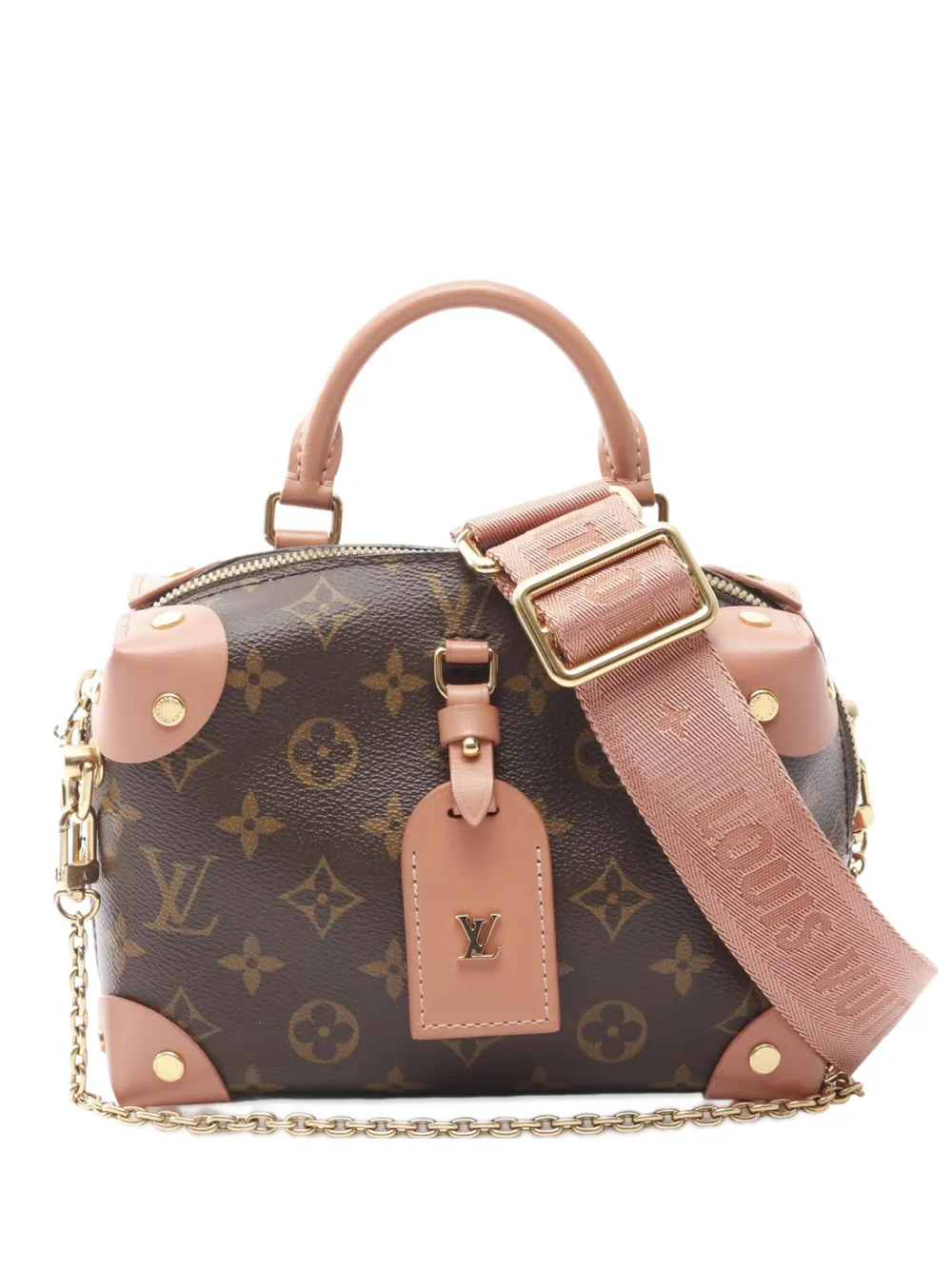 Click to view more detailed imagery on our partner's website Pre-owned Louis Vuitton 2020 Monogram Petite Malle Souple Satchel In Brown