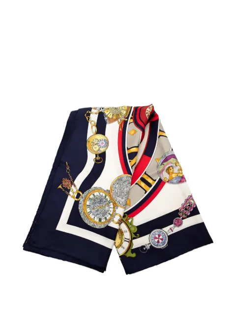 Hermès Pre-Owned 20th Century Parmi les Fleurs je Compte les Heures Silk Scarf scarves