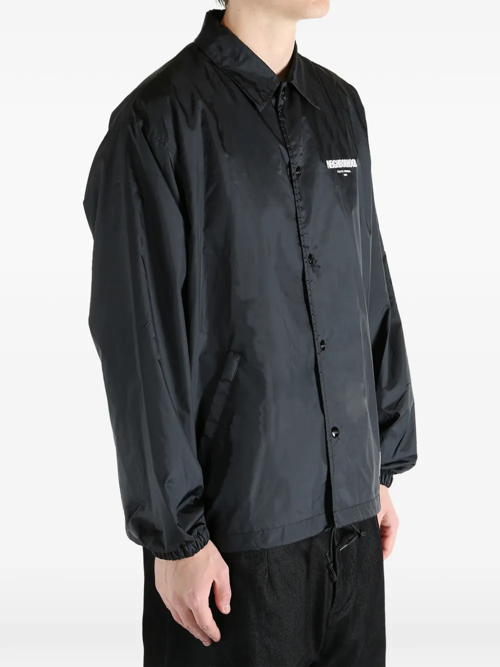  Neighborhood Buttoned Logo Jacket - Black 