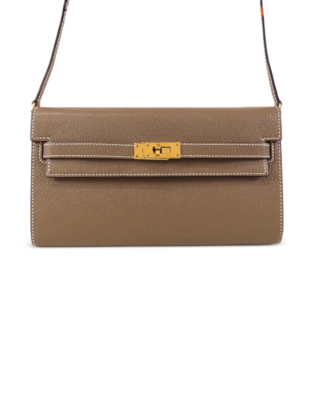 Hermès Pre-Owned 2022 Chevre Mysore Kelly To Go Wallet crossbody bag | Brown | Image 1