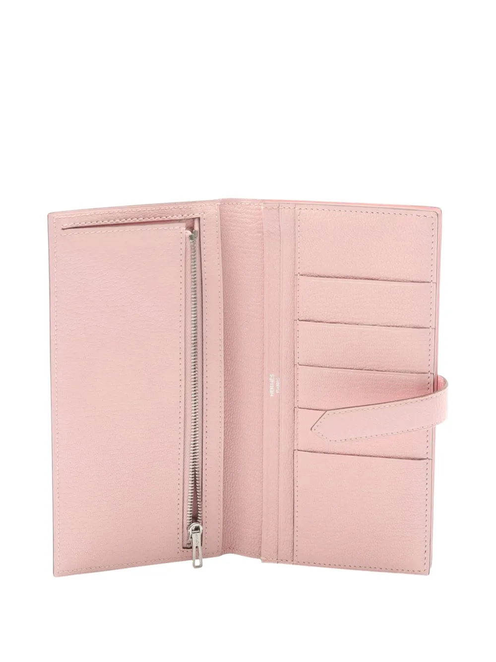 HERMES Pre-owned 2019 Chevre Bearn Soufflet Wallet Long Wallets In Pink