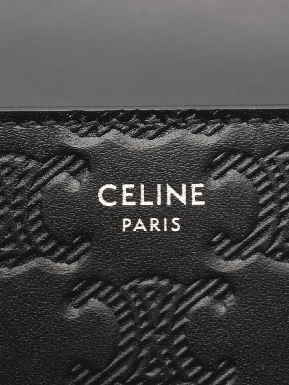 CELINE Pre-owned 2010-2025 Embossed Leather Triomphe Crossbody Bag In Black