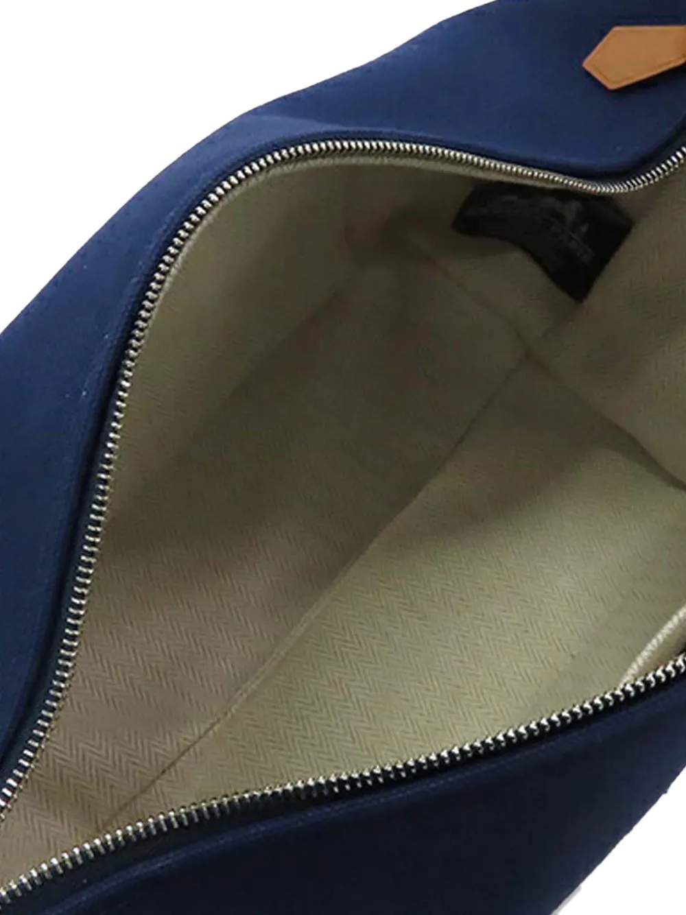 Pre-owned Hermes 2010-2024 Small Toile Bride A Brac Case Vanity Bag In Blue