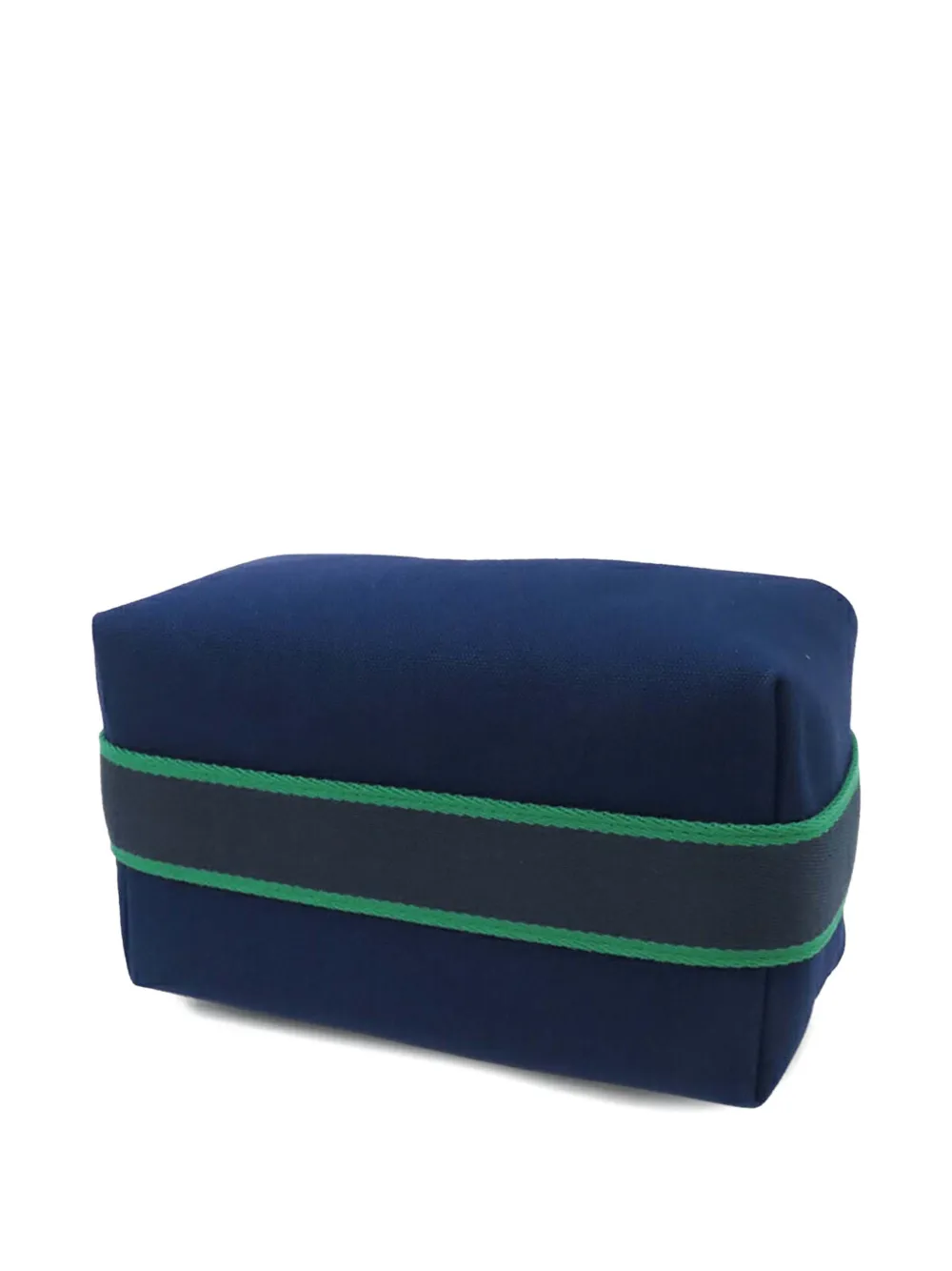 Pre-owned Hermes 2010-2024 Small Toile Bride A Brac Case Vanity Bag In Blue