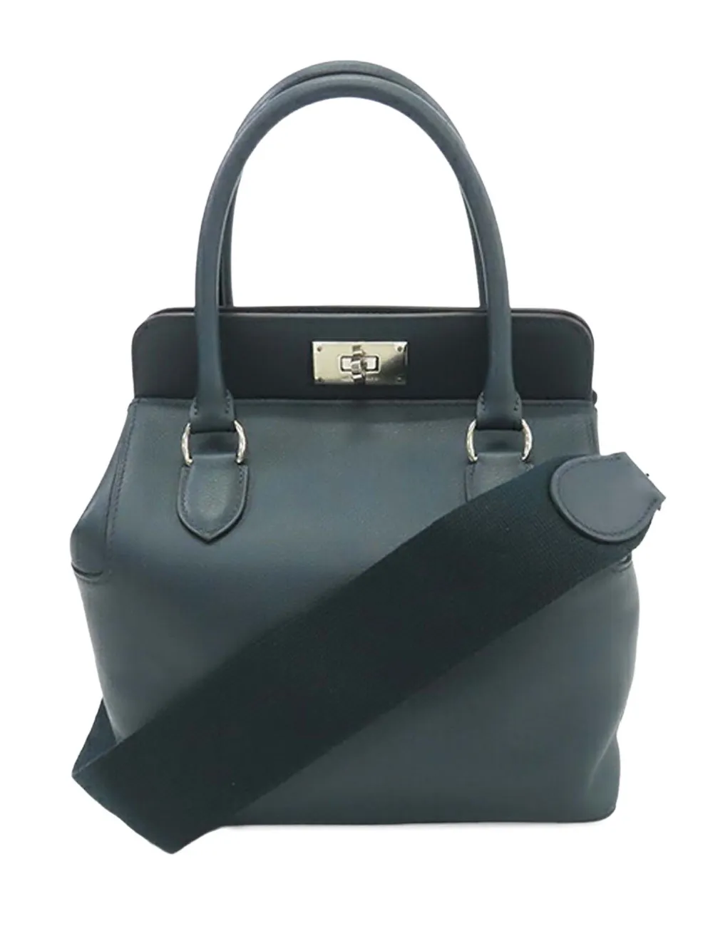 Pre-owned Hermes 2016 Evercolor Toolbox 20 Satchel In Blue