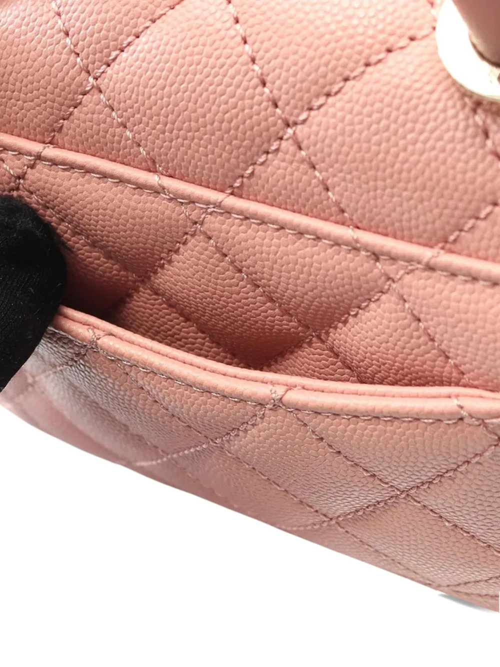 CHANEL Pre-owned 2021-2025 Extra Mini Quilted Caviar Coco Top Handle Bag Satchel In Pink