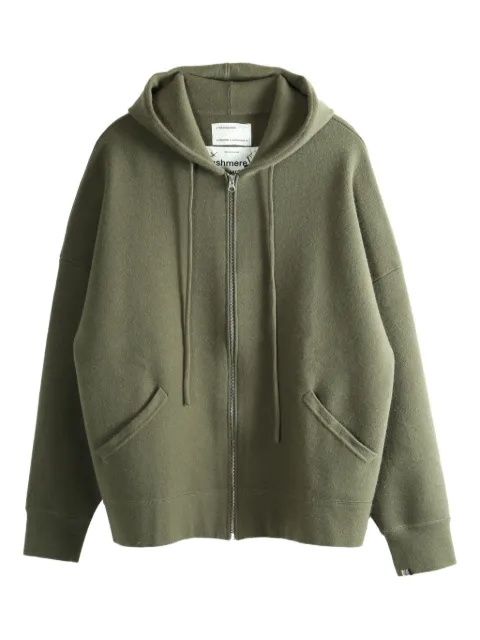 extreme cashmere hoodie tejida con cierre