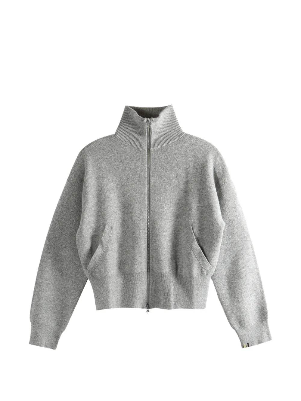 extreme cashmere zip-up funnel-neck cashmere cardigan - Grigio