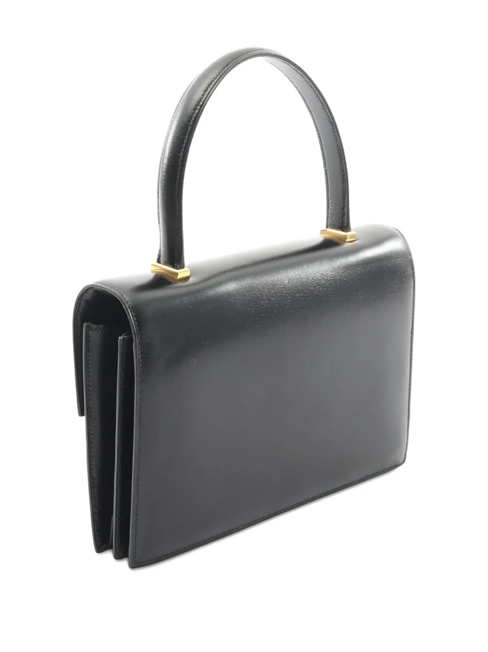 HERMES Pre-owned 1986 Box Calf Piano Handbag In Black
