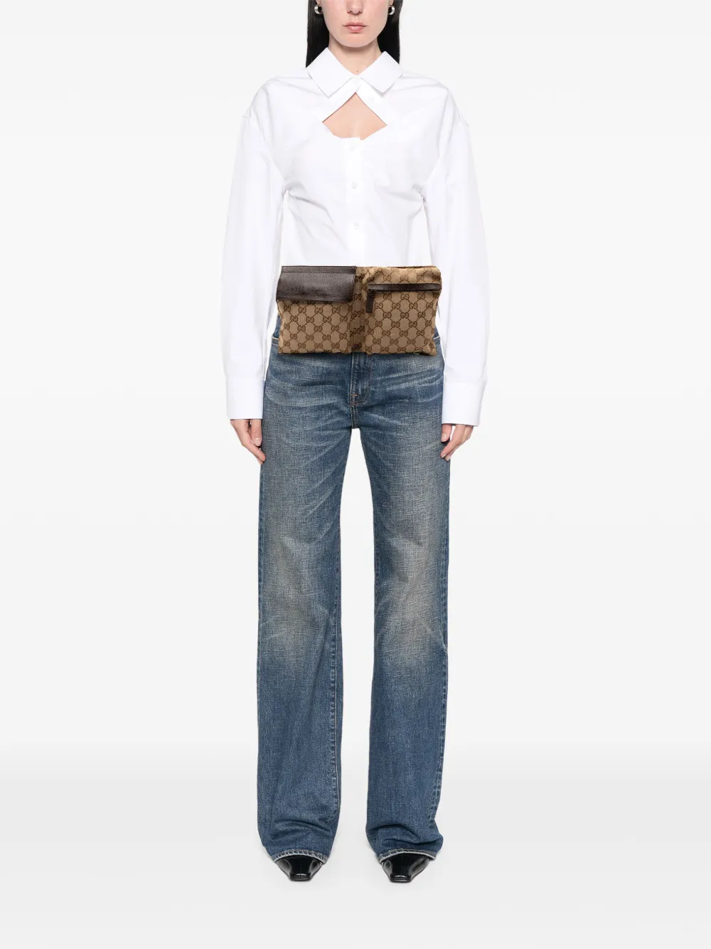 Gucci Pre-Owned 2000-2015 GG Canvas Double Pocket belt bag | Pre-Owned | Image 2