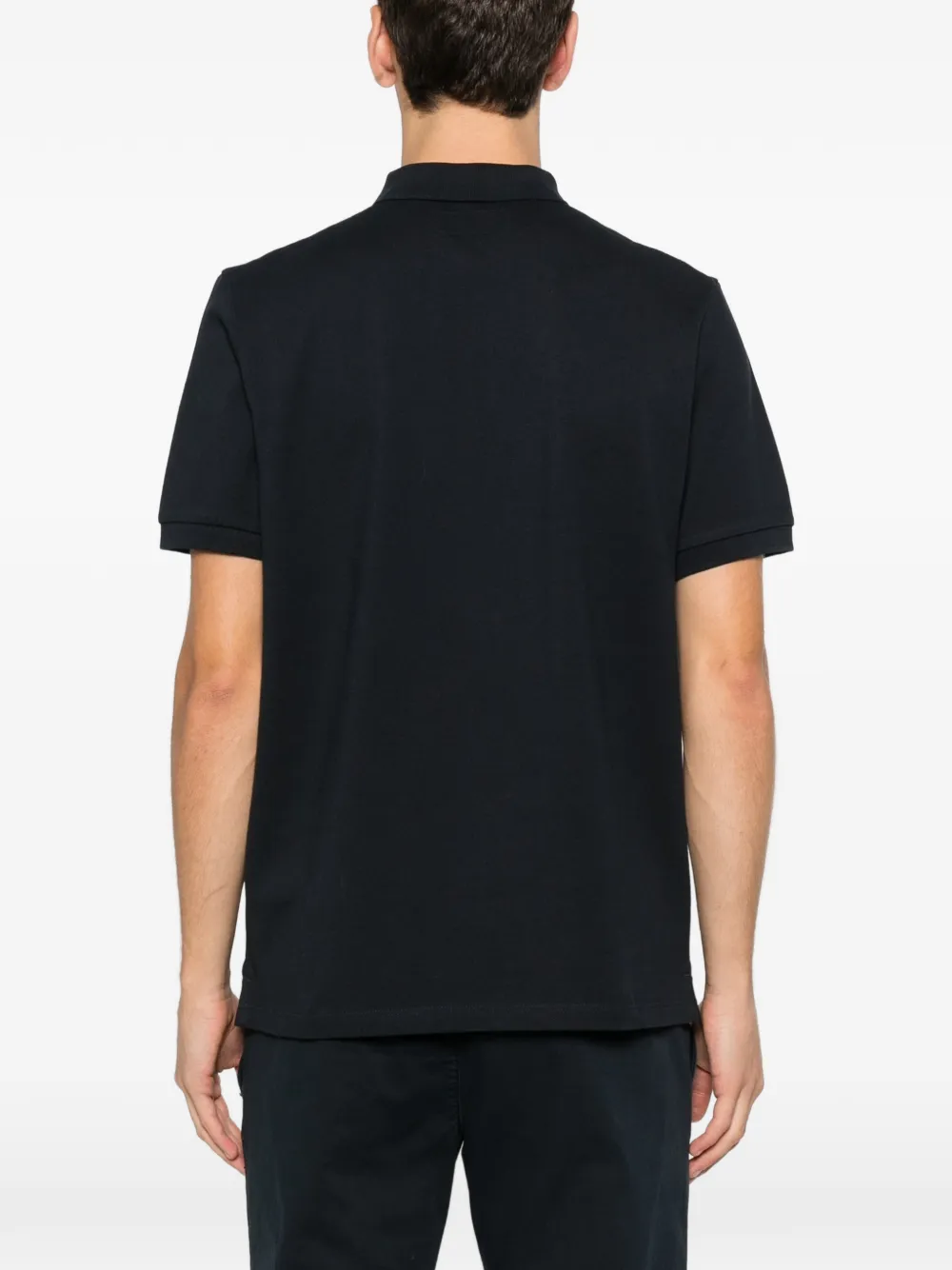 Marc O'polo Piqué Buttoned Polo Shirt In Black